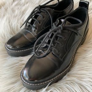 ZARA Black Lace up Platform Shoe sz 6.5